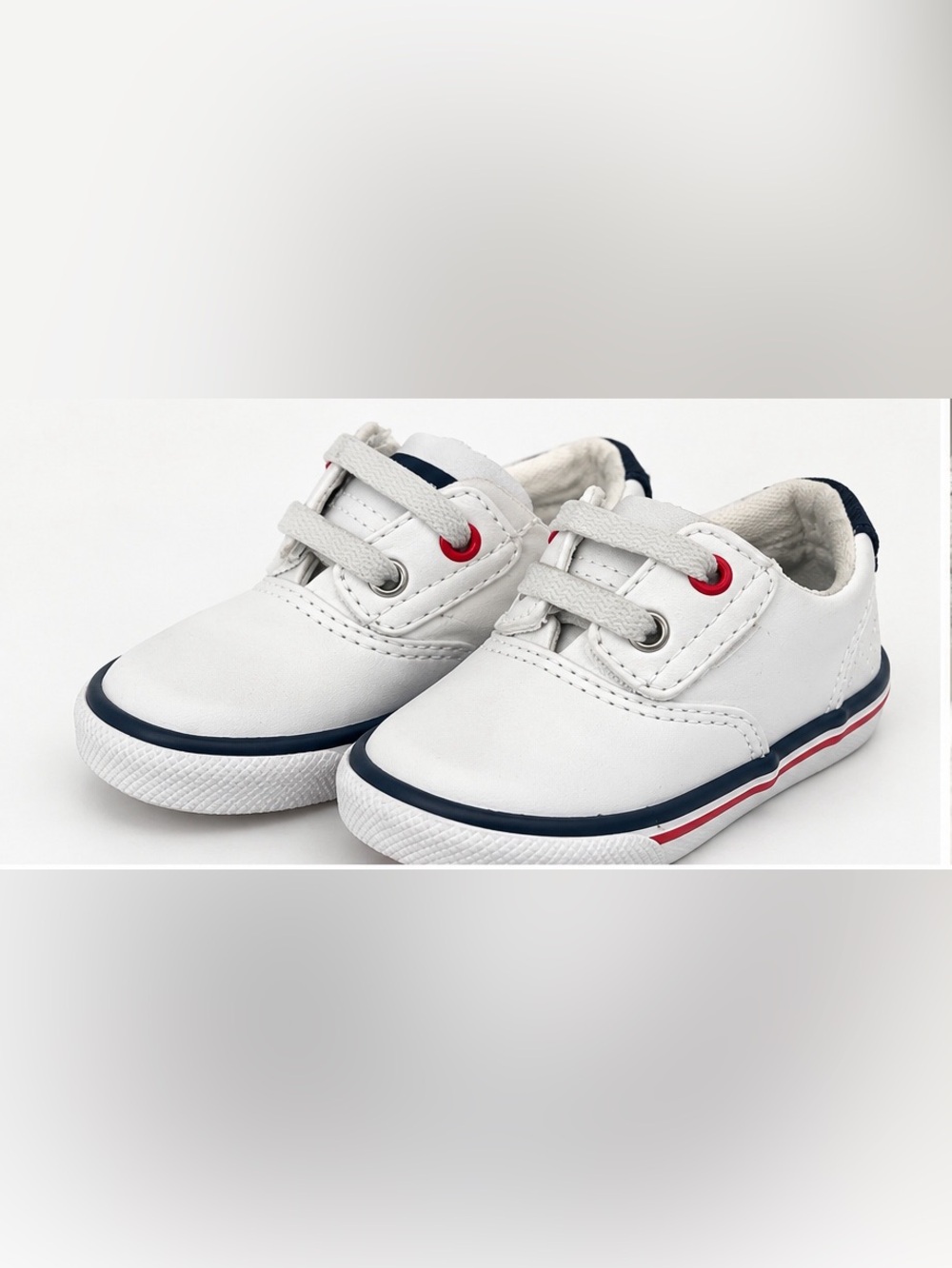 Sperry Top-Sider Baby Boy Shoes White Navy Red Infant Size 1
